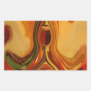 Abstract Earth Tone Swirl Art Print Rectangular Sticker