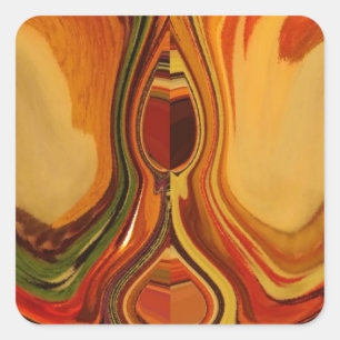 Abstract Earth Tone Swirl Art Print Square Sticker