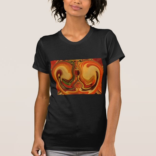 Abstract Earth Tone Swirl Art Print T-Shirt (Front)