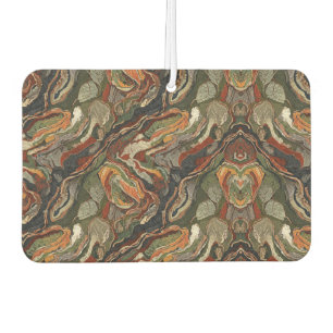 Abstract Earth Tone Swirl Pattern Car Air Freshener