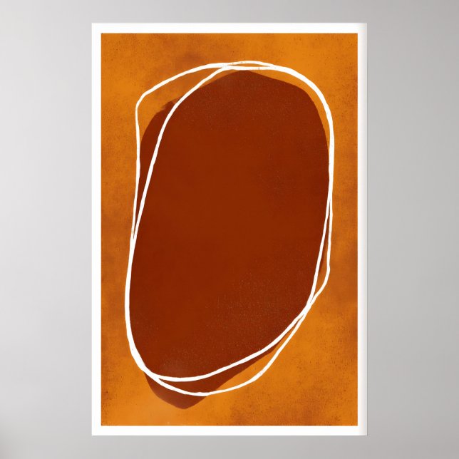 Abstract Earth Tone Wall Art Rustic Warmth, Muted (Front)