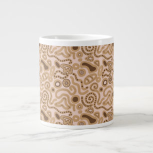 Abstract Earthy Doodle Pattern Jumbo Mug