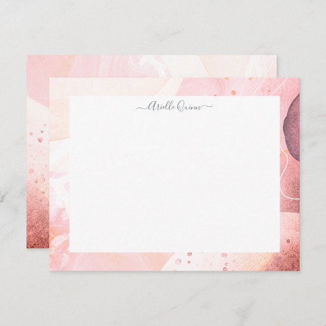 Abstract Earthy Watercolor Border Personalised Not Card (Front/Back)