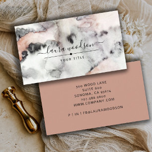 Abstract Earthy Watercolor Shapes Business Card