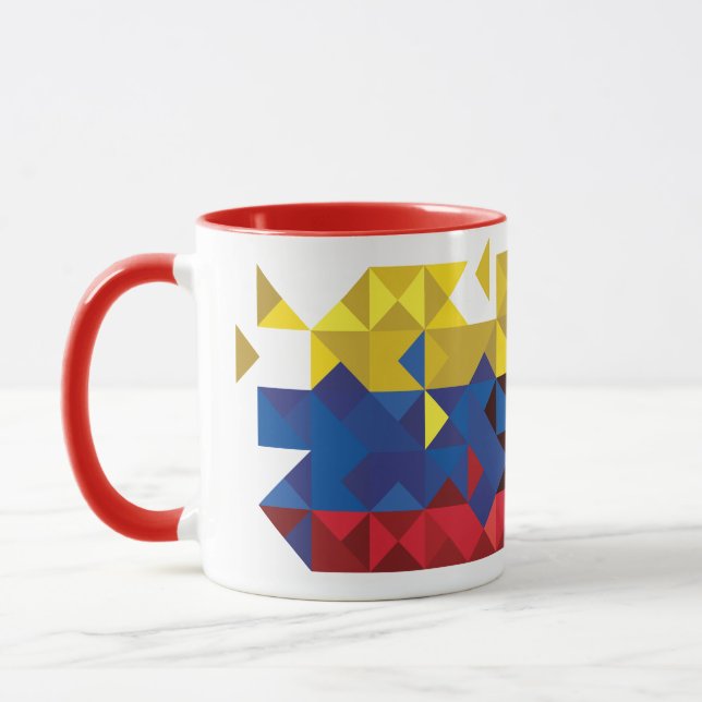 Abstract Ecuador Flag, Republic of Ecuador PolyMug Mug (Left)