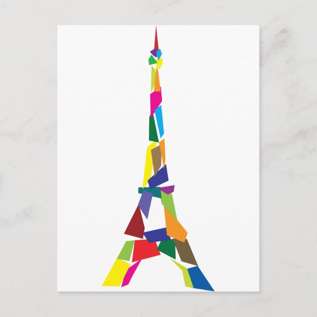 Abstract Eiffel Tower, France, Paris Postcard (Front)