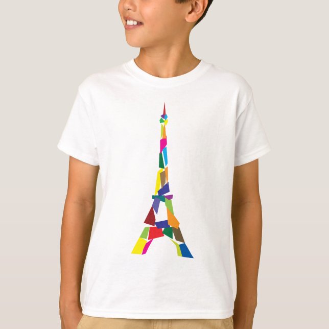 Abstract Eiffel Tower, France, Paris T-Shirt (Front)