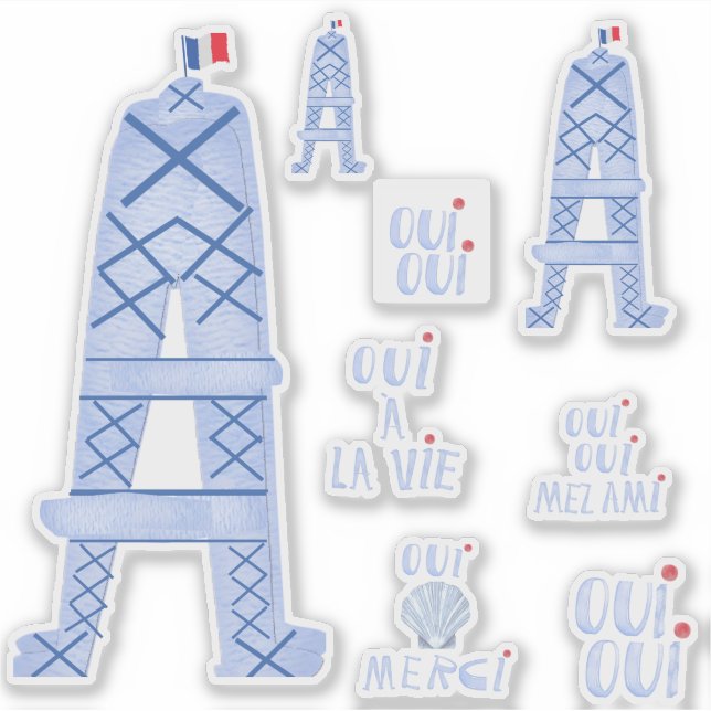 Abstract Eiffel Tower French Sheet  (Front)