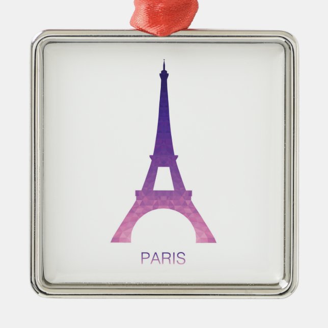 Abstract Eiffel Tower Metal Tree Decoration (Front)