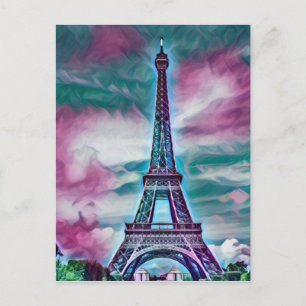 Abstract Eiffel Tower  Postcard