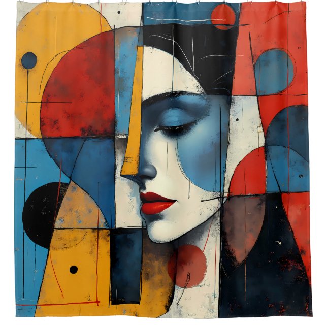 Abstract Elegance: Artistic Woman Portrait  Shower Curtain (Front)