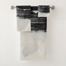 Abstract Elegance: Encaustic Fusion of Black and W