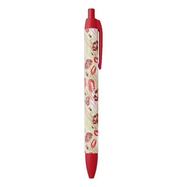 Abstract Elegance floral pattern 2 Black Ink Pen (Bottom (Vertical))
