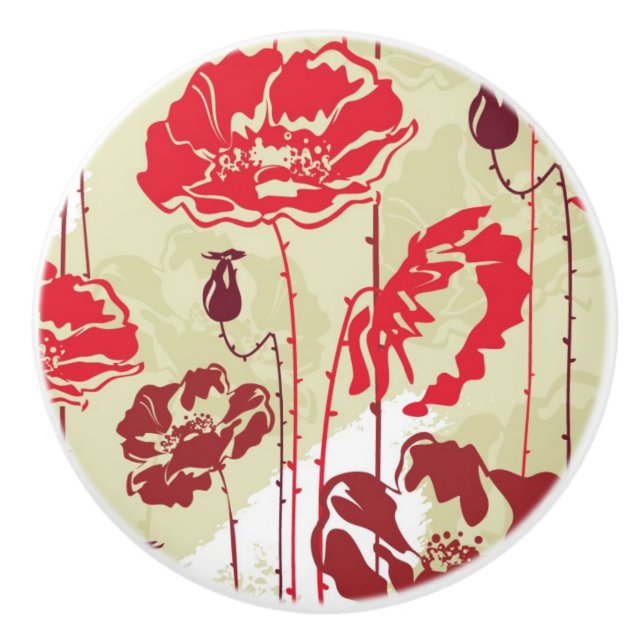 Abstract Elegance floral pattern 2 Ceramic Knob (Front)