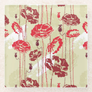 Abstract Elegance floral pattern 2 Glass Coaster