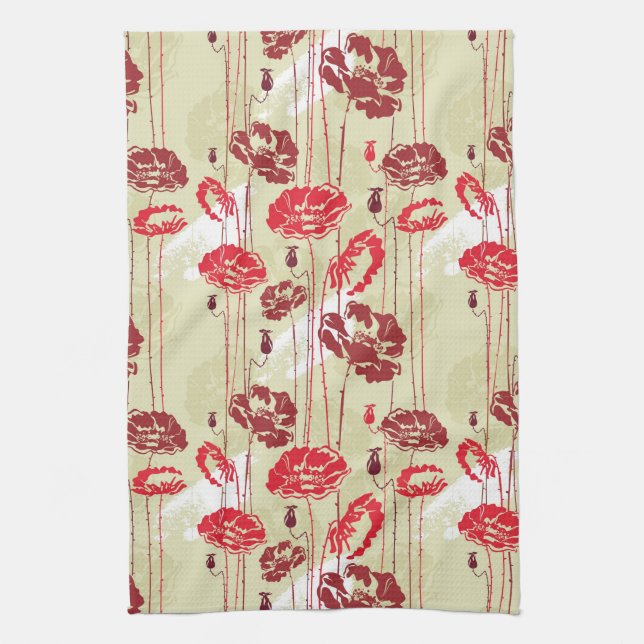 Abstract Elegance floral pattern 2 Tea Towel (Vertical)