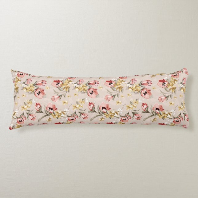 Abstract Elegance floral pattern 3 Body Cushion (Front)