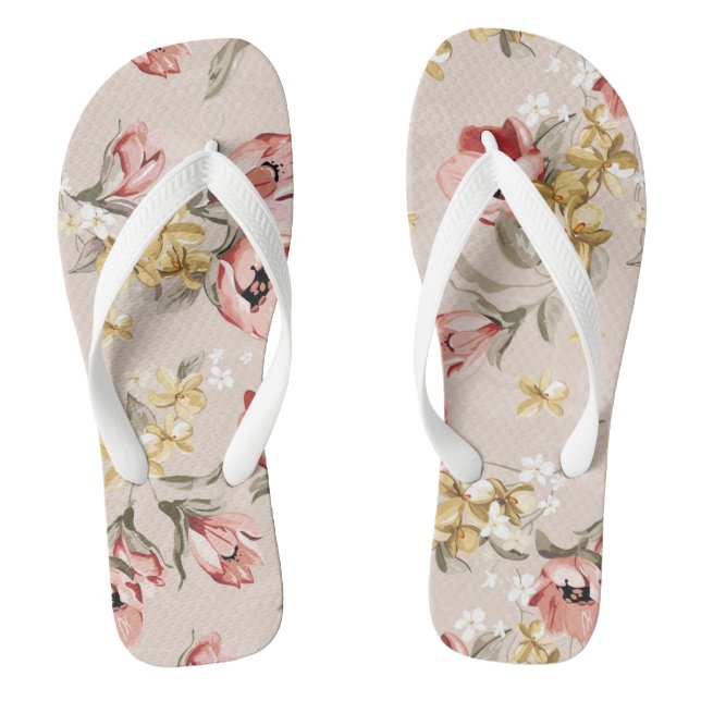 Abstract Elegance floral pattern 3 Jandals (Footbed)