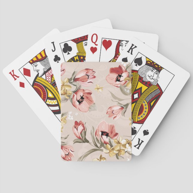 Abstract Elegance floral pattern 3 Playing Cards (Back)