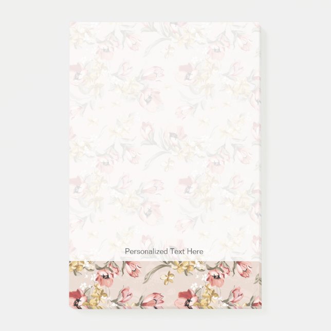 Abstract Elegance floral pattern 3 Post-it Notes (Front)