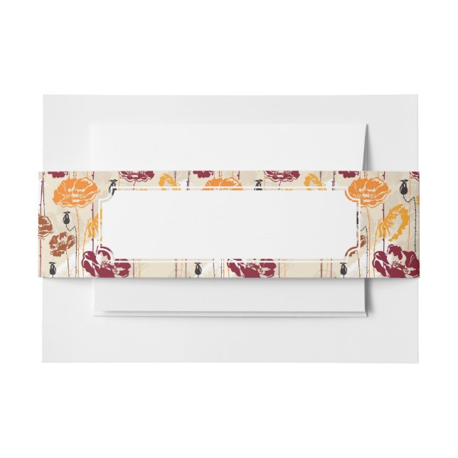 Abstract Elegance floral pattern 4 Invitation Belly Band (Front Example)