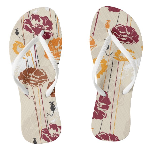 Abstract Elegance floral pattern 4 Jandals (Footbed)