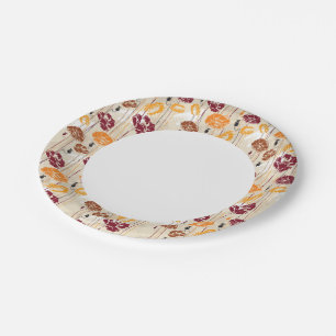 Abstract Elegance floral pattern 4 Paper Plate