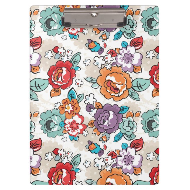 Abstract Elegance floral pattern 5 Clipboard (Front)