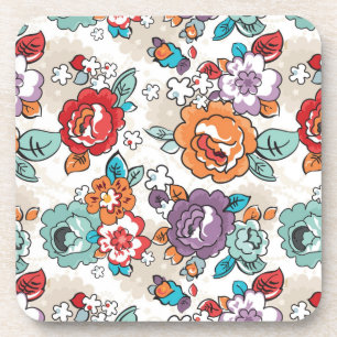 Abstract Elegance floral pattern 5 Coaster