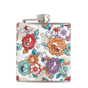 Abstract Elegance floral pattern 5 Hip Flask