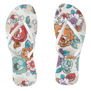 Abstract Elegance floral pattern 5 Jandals