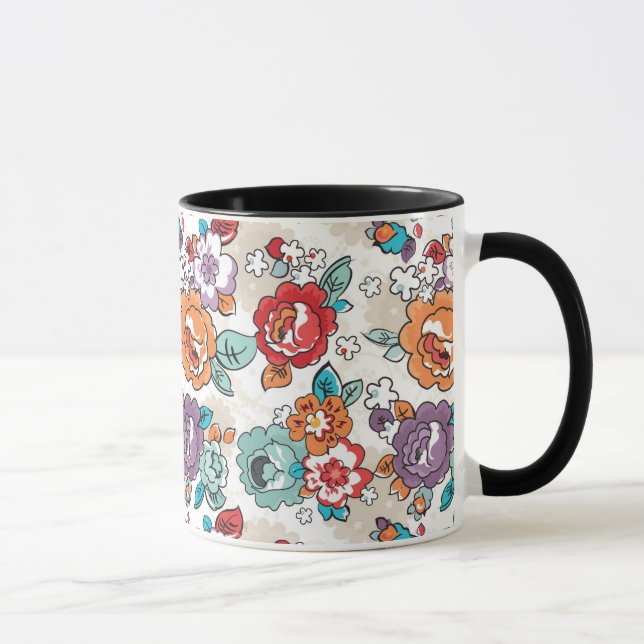 Abstract Elegance floral pattern 5 Mug (Right)