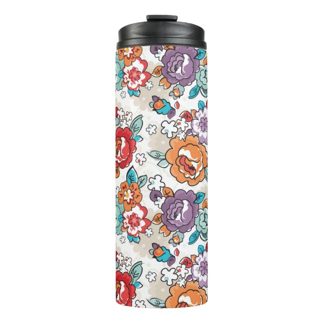 Abstract Elegance floral pattern 5 Thermal Tumbler (Front)