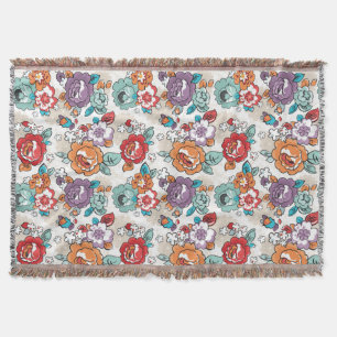 Abstract Elegance floral pattern 5 Throw Blanket