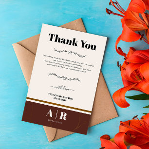 Abstract Elegance Golden Frame Thank You Card