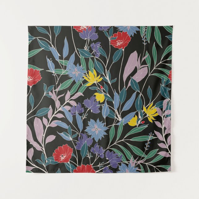 Abstract elegance pattern with floral background.  tapestry (Front)