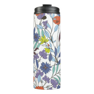 Abstract elegance pattern with floral background.  thermal tumbler