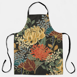 Abstract elegance seamless pattern with floral bac apron
