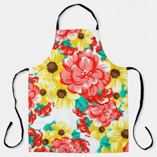 Abstract elegance seamless pattern with floral bac apron