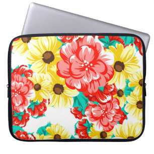 Abstract elegance seamless pattern with floral bac laptop sleeve