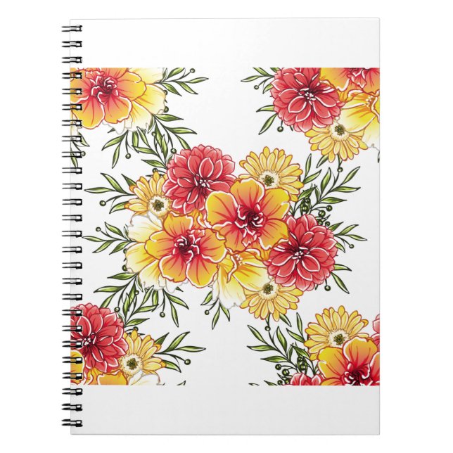 Abstract elegance seamless pattern with floral bac notebook (Front)