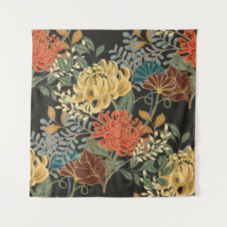 Abstract elegance seamless pattern with floral bac tapestry