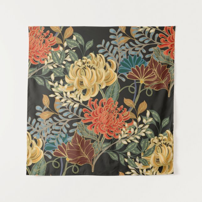 Abstract elegance seamless pattern with floral bac tapestry (Front)