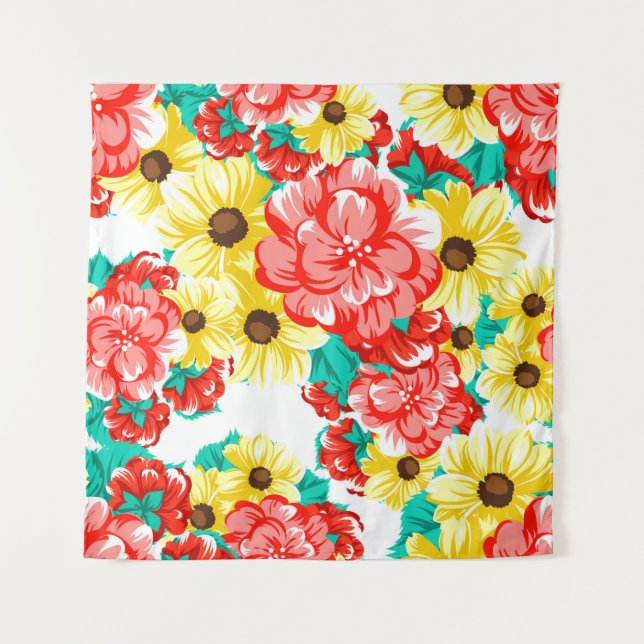 Abstract elegance seamless pattern with floral bac tapestry (Front)