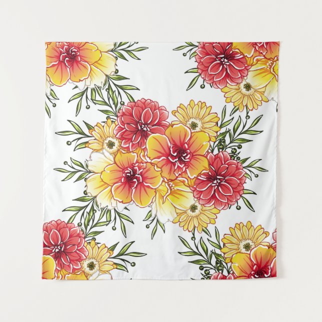 Abstract elegance seamless pattern with floral bac tapestry (Front)