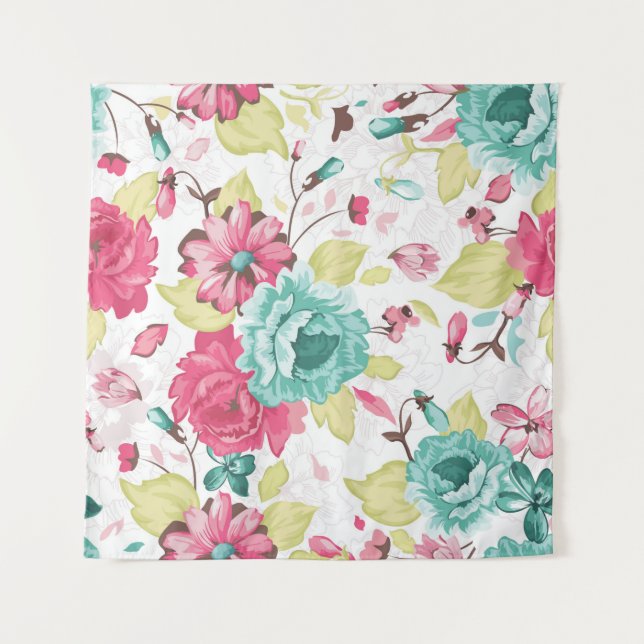 Abstract Elegance Seamless pattern with floral bac Tapestry (Front)