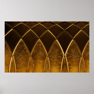Abstract elegant art deco geometric ornamented gol poster