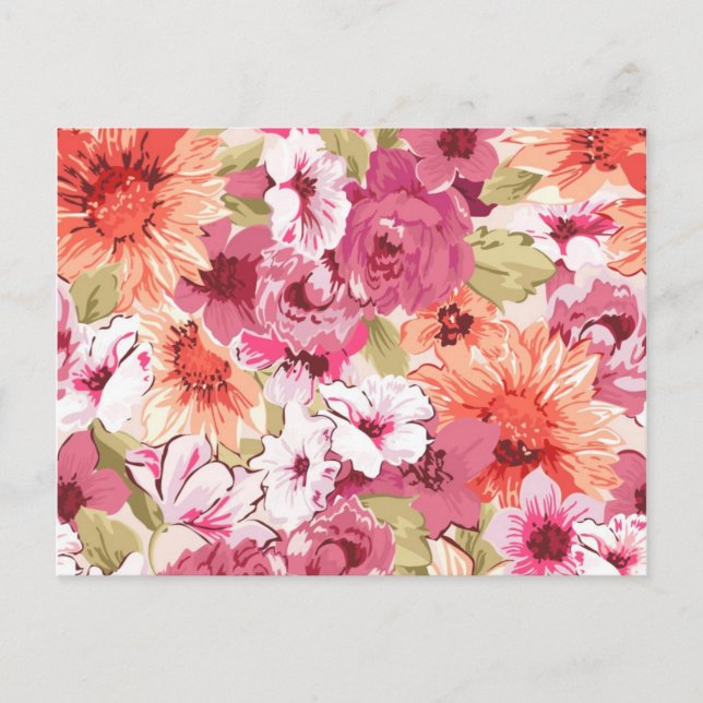 Abstract Elegant Floral design Postcard (Front)