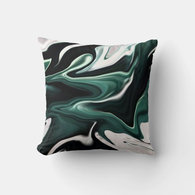 Abstract elegant fluid liquid marble flow texture cushion (Front)