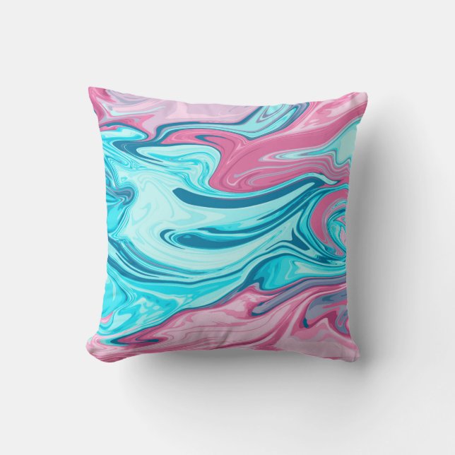 Abstract elegant fluid liquid marble flow texture cushion (Front)